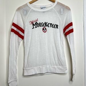 Disney Women's White and Red Mouseketeer Top